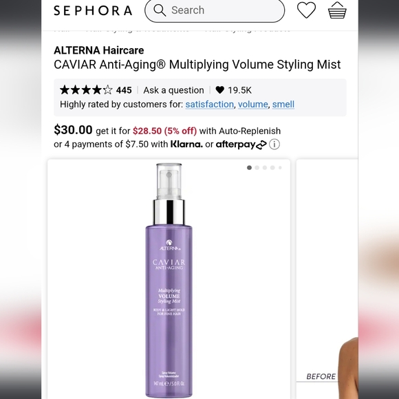 ALTERNA Caviar Volume Styling Mist - Picture 2 of 2